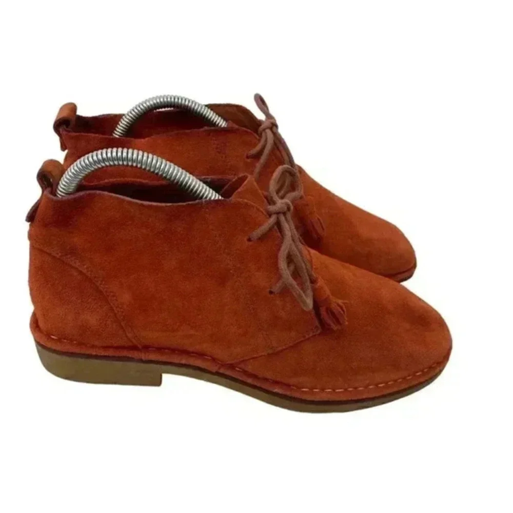 Hush Puppies Moyen Size 9 Men's Suede Orange Chukka Boots Ankle Booties Tassel